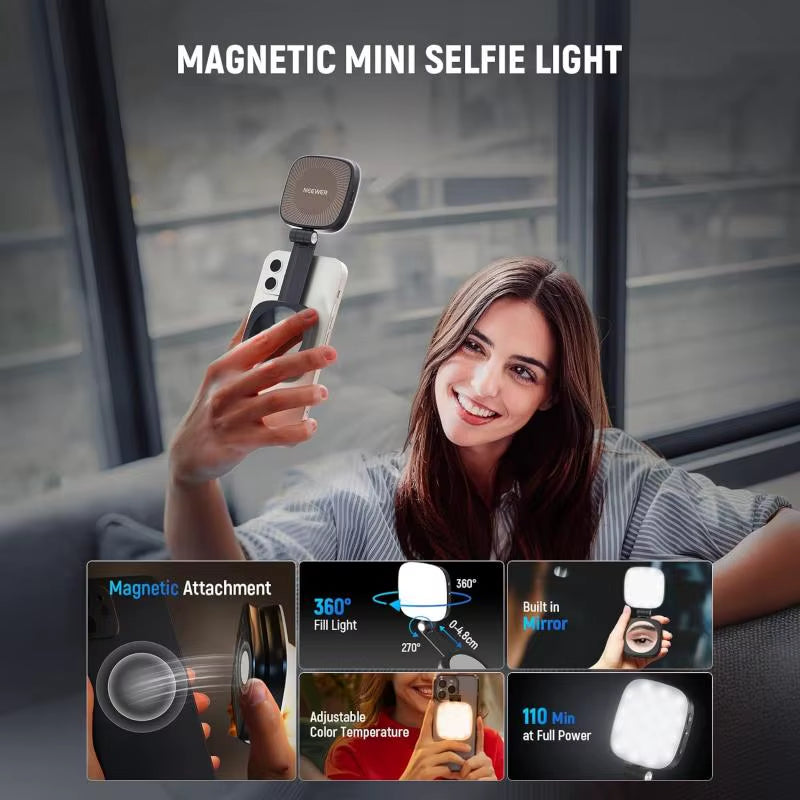 Magnetic Selfie Light for iPhone - Perfect for Zoom Makeup, Photography, and Video Conferencing