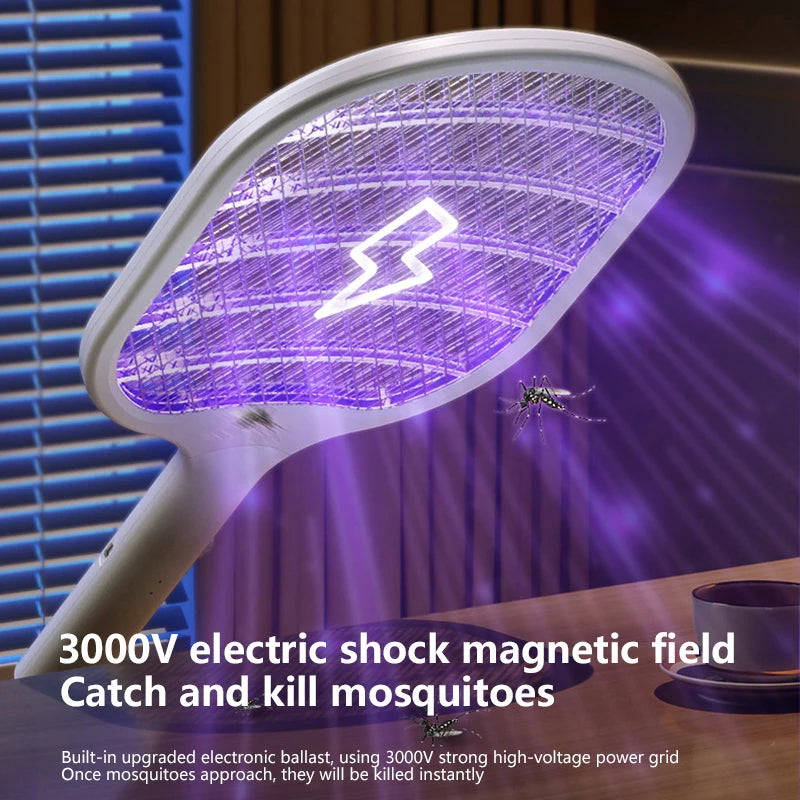 3000V Electric Mosquito Swatter 2-In-1