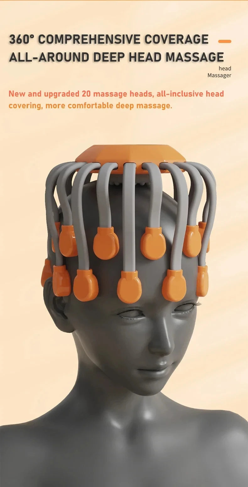 Head Massager Octopus Scratcher for Relaxation Stress Migraine
